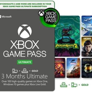 Xbox Game Pass Ultimate | 3 Month | Subscription includes Psychonauts 2: Standard | Standard | Xbox & Windows 10 - Download Code