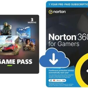 Xbox Game Pass for PC | 3 Month Membership | Windows 10 - PC Code + Norton 360 for Gamers 2024 | 3 Devices | 1 Year | Activation Code by email