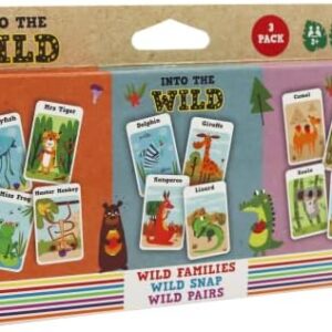 Shuffle Into The Wild 3 kids card games - Snap, Families & Pairs, Encourage Your Childs Memory, Matching and Coordinating Skills, For Ages 3+