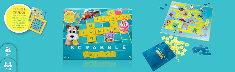 Mattel Games Scrabble Junior, Children Board Game from 6 Years