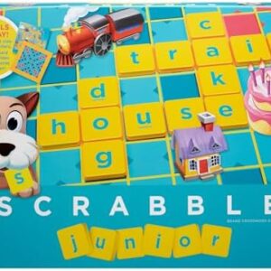 Mattel Games Scrabble Junior, Kids Crossword Board Game, English Version, Family Board Game for Kids, Word Game for Kids, 2 to 4 Players, Ages 6 to 10, Y9667