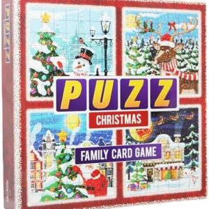 PUZZ Christmas Family Card Game - Xmas gift stocking filler present for families friends couples kids children men women puzzle board tabletop games