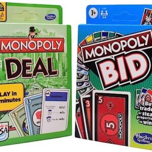 Ksopsdey Kids Toys Play Time 2pcs Monopoly Card Game, Deal Card Game Deal and Bid Card Game, Quick Card Game for Family and Children(3-5 Players)