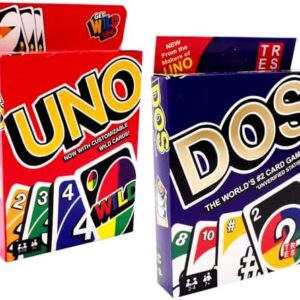 SFODTN UNO Card Game, 2PCS DOS Family Card Game Family Entertainment Card Game for 2-10 Players, Game for Families and Kids Ages 7 and Up