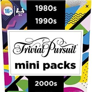 Trivial Pursuit Mini Packs Multipack, Fun Trivia Questions for Adults and Teens Ages 16+, Includes 4 Game Featuring 4 Decades