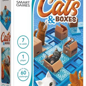 SmartGames - Cats & Boxes, Puzzle Game with 60 Challenges, 7+ Years