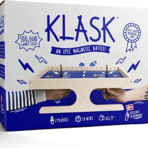 KLASK: The Magnetic Award-Winning Party Game of Skill - for Kids and Adults of All Ages That’s Half Foosball, Half Air Hockey