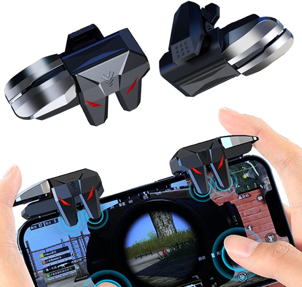 Ozkak Mobile Controller Gaming Triggers Joystick Game Phone L1R1 L2R2 Accessories for PUBG Call of Duty Compatible with iPhone iOS Android Smartphone