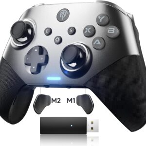 EasySMX Wireless Controller PC, X10 Bluetooth Game Controller Gaming Gamepad Joystick PC Windows Android TV ios Switch, Replacable Faceplate/Hall Effect Joysticks&Triggers,mechanical,40 Hours