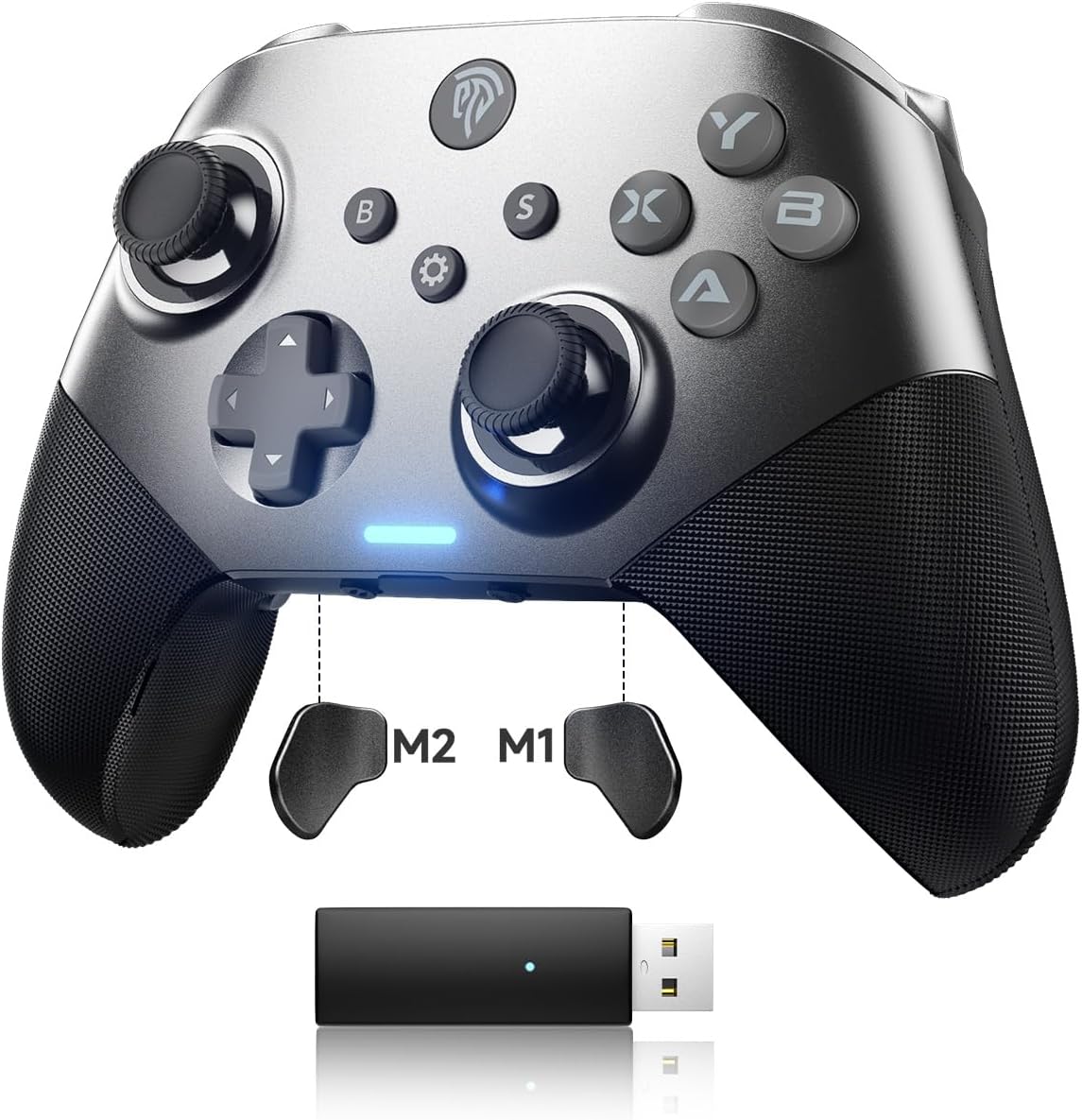 EasySMX Wireless Controller PC, X10 Bluetooth Game Controller Gaming Gamepad Joystick PC Windows Android TV ios Switch, Replacable Faceplate/Hall Effect Joysticks&Triggers,mechanical,40 Hours - Image 3