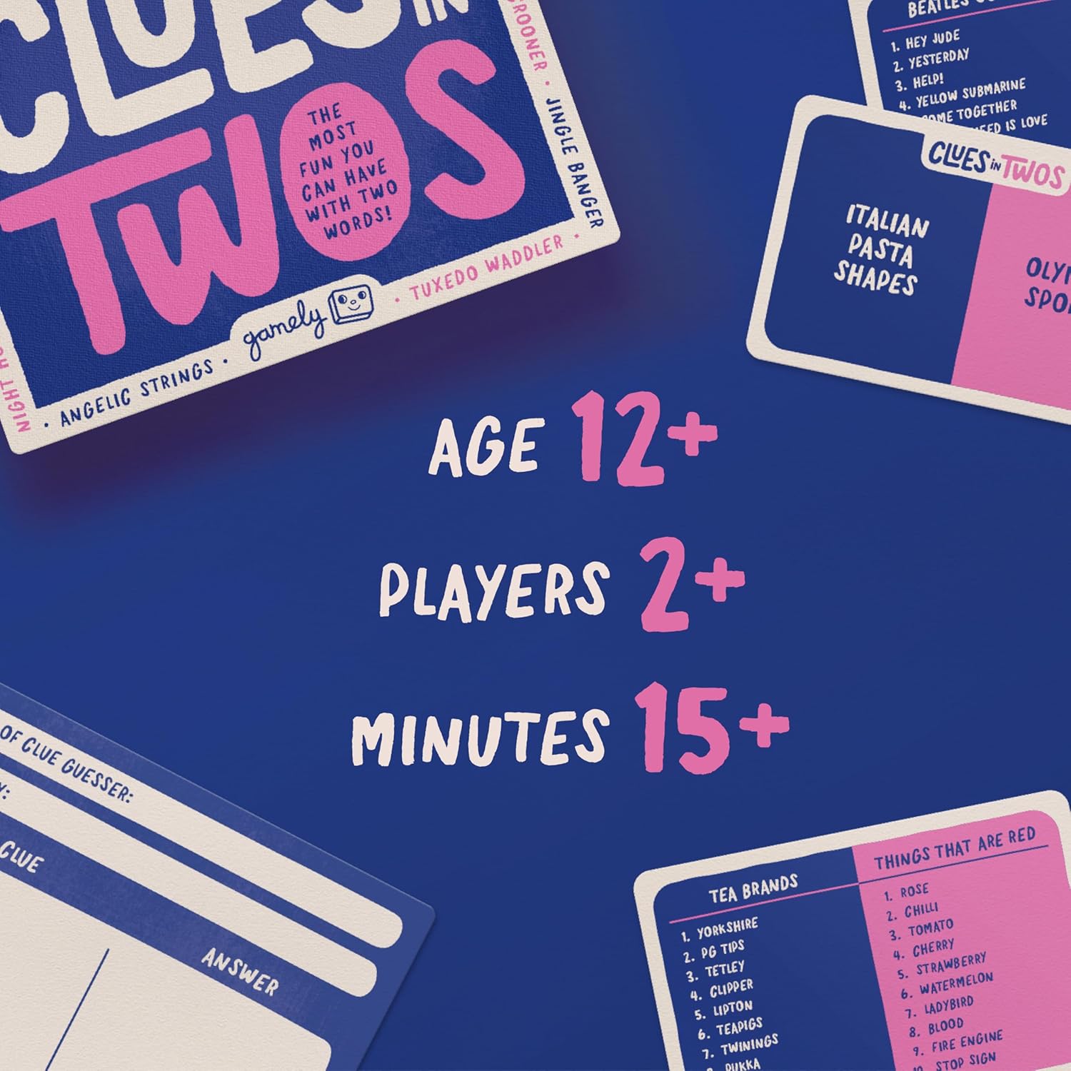 Clues in Twos | The most fun you can have with two words! | A family friendly party game perfect for teens & adults | age 12+ | 2-8 players - Image 2