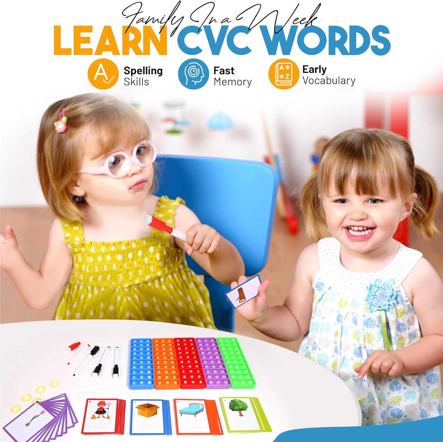 CVC Phonics Word Game for Kids – Spelling & Blending Toy with Pop Fidget Boards – Educational Learning Resource for Ages 4–6, SEN, Speech Therapy Support - Image 4
