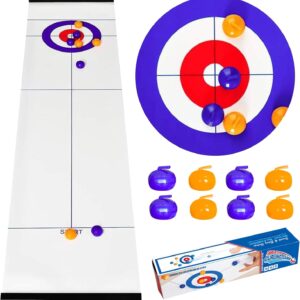 Table Top Curling Game, Shuffleboard Table, Interactive Table Sports Game, Tabletop Training Family Party Games For Kids And Adults Indoor, Travel, Table Top Games For All Family