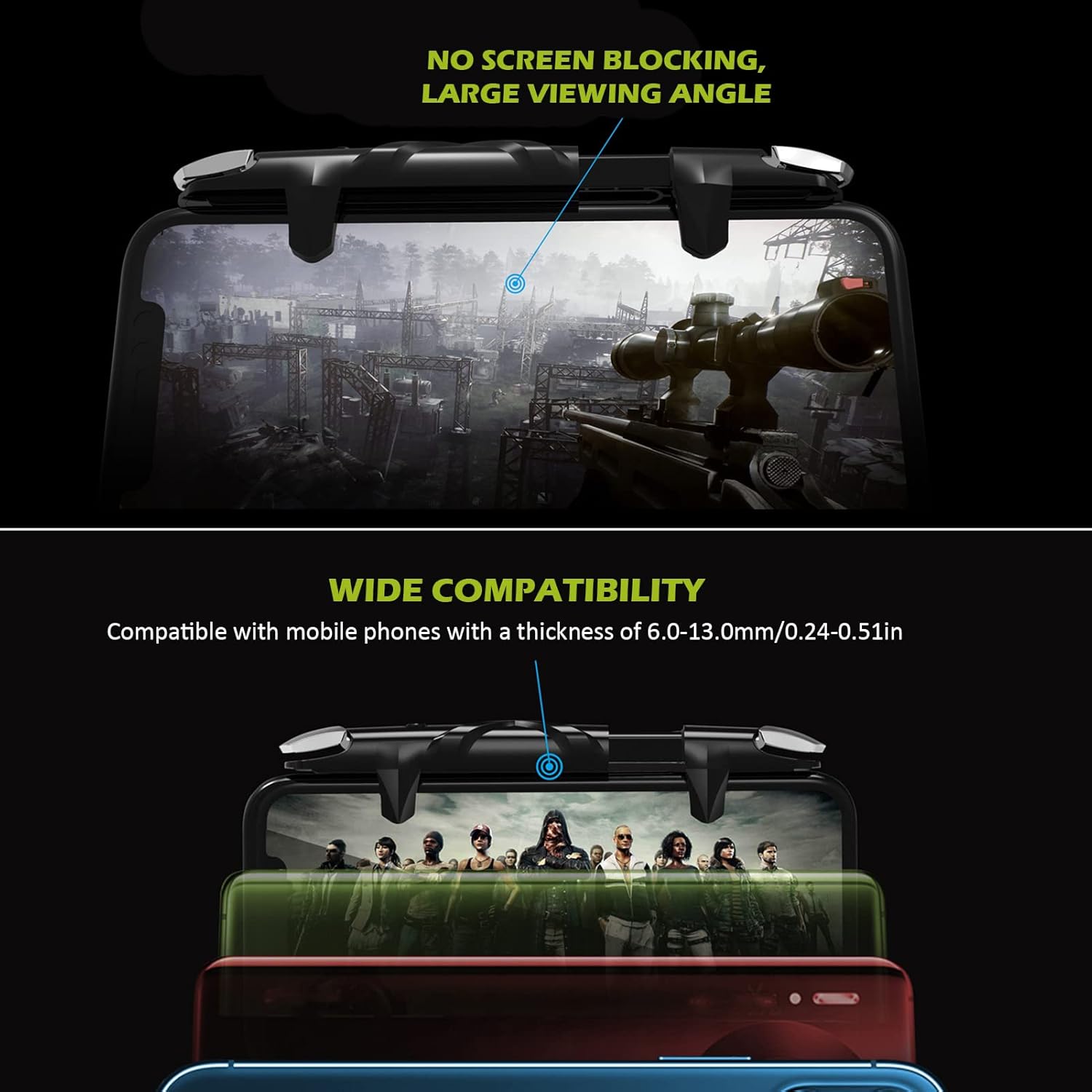 Yunseity Mobile Game Controller for PUBG/Fortnite/Rules of Survival, Mobile Gaming Triggers for Android, IOS Phone, Automatic High Frequency Click - Image 3