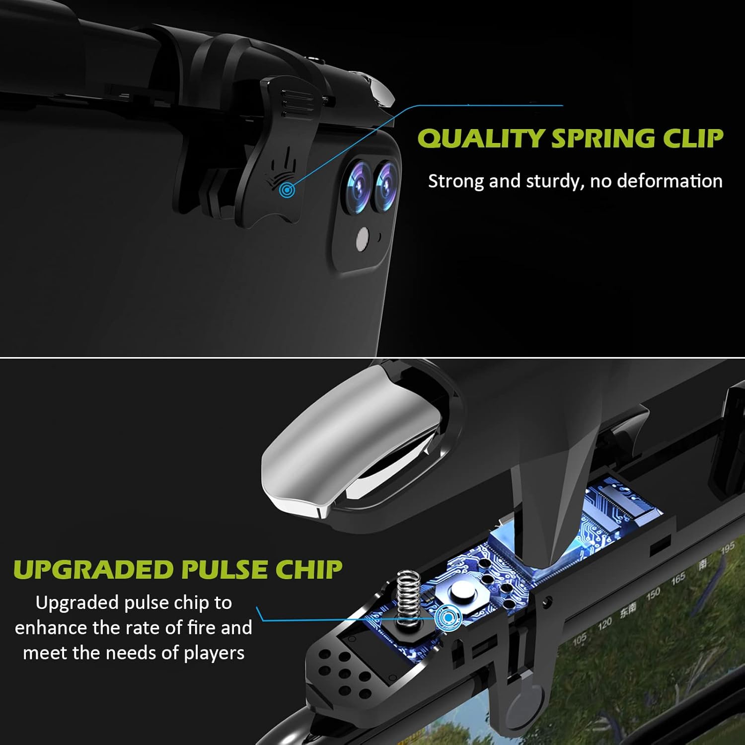 Yunseity Mobile Game Controller for PUBG/Fortnite/Rules of Survival, Mobile Gaming Triggers for Android, IOS Phone, Automatic High Frequency Click - Image 4