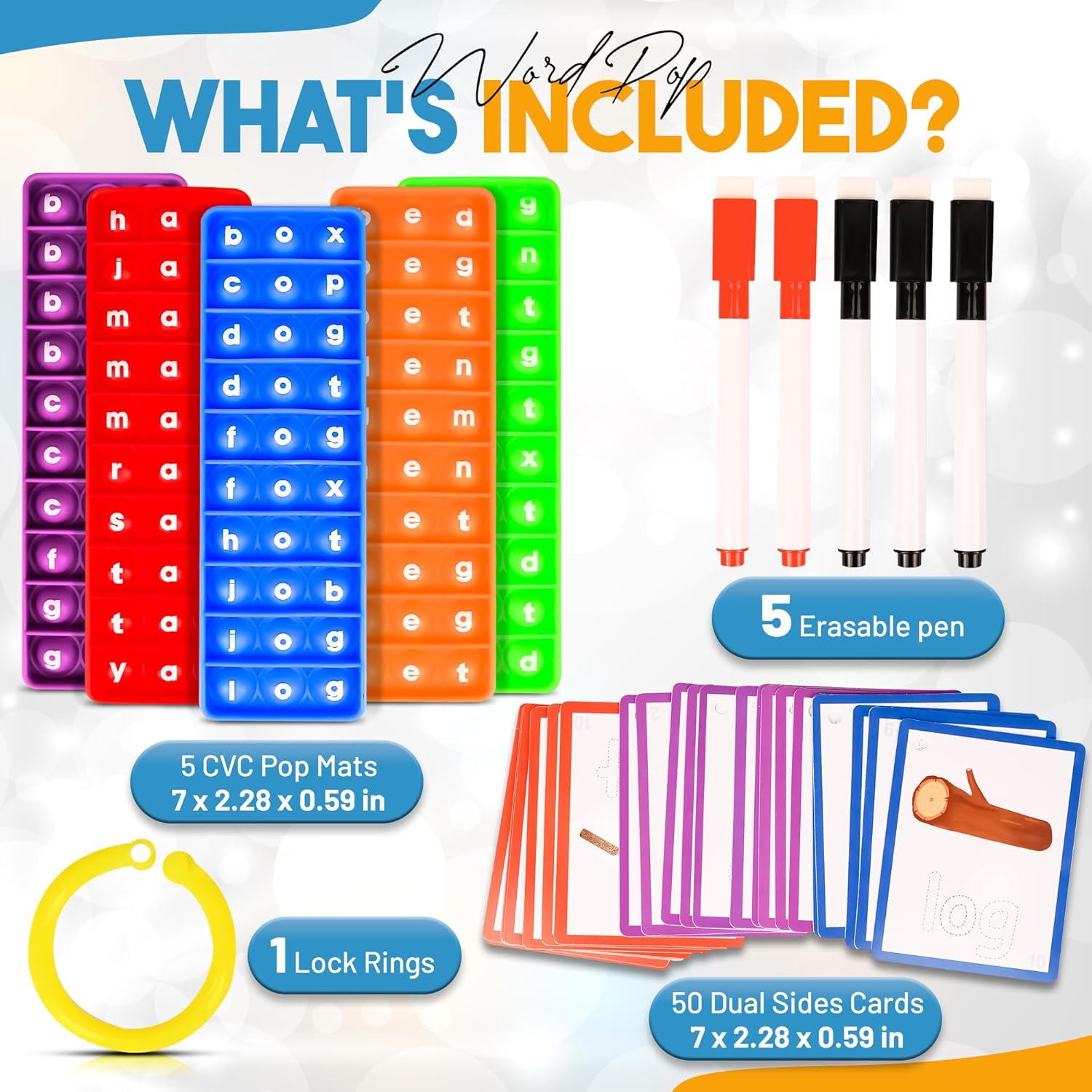 CVC Phonics Word Game for Kids – Spelling & Blending Toy with Pop Fidget Boards – Educational Learning Resource for Ages 4–6, SEN, Speech Therapy Support - Image 2