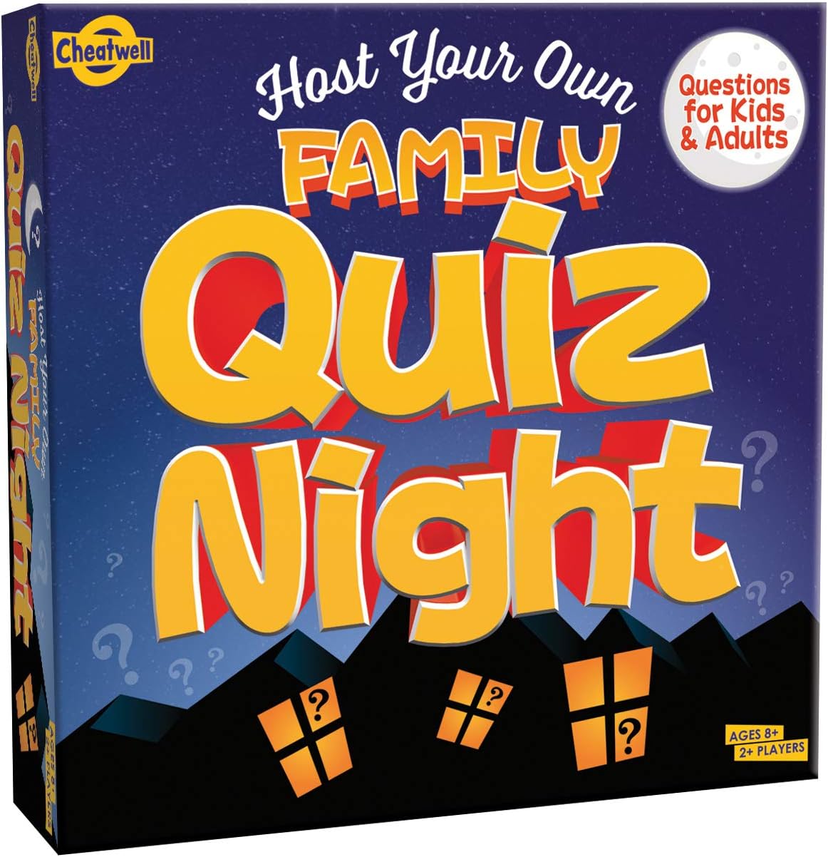 Cheatwell Games Family Quiz Night - Trivia Board Game – Quiz Game for Kids and Adults – 2+ Players – Includes 1200 Unique Questions Cards – Fun Family Game