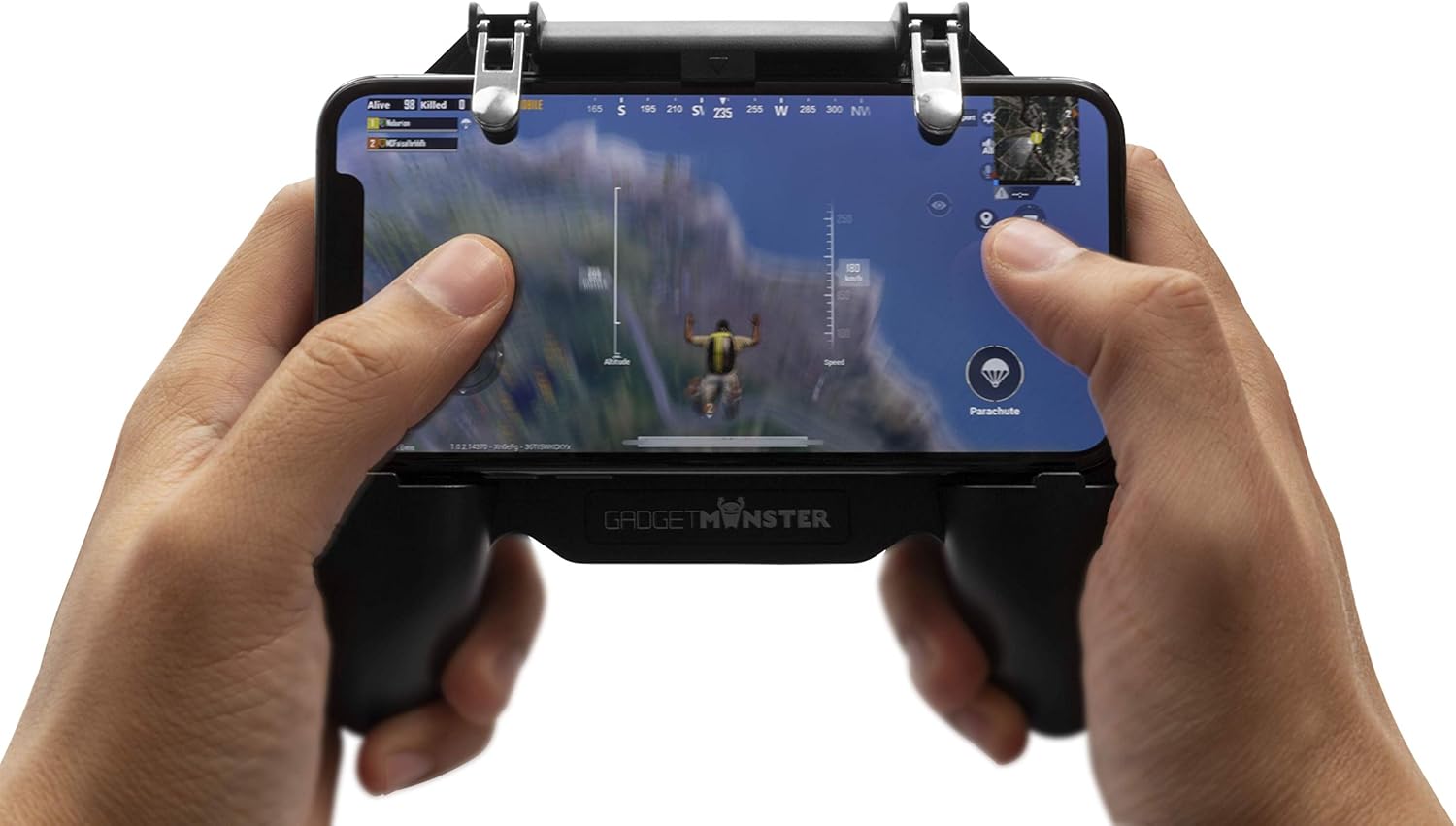 GadgetMonster Mobile Gaming Controller, Controller for Smartphones with 2 Trigger Buttons, Mobile Phone Holder, Gamepad with Fan and Integrated Power Bank for Android and Apple Smartphones 4.5-6.5 - Image 2