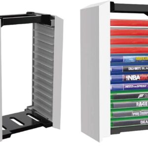 Redlution PlayStation 5 Premium Game Storage Tower Stand Game Box Storage Rack 12 Games Disc Holder Storage Shelf for PS5