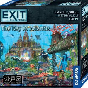 Thames & Kosmos EXIT: The Key to Atlantis Jigsaw Puzzle | Escape Room Game for Adults & Kids | 500-Piece Mystery Puzzle | Strategy Challenge | 1–4 Players | Ages 10+ | Family Game Night Adventure