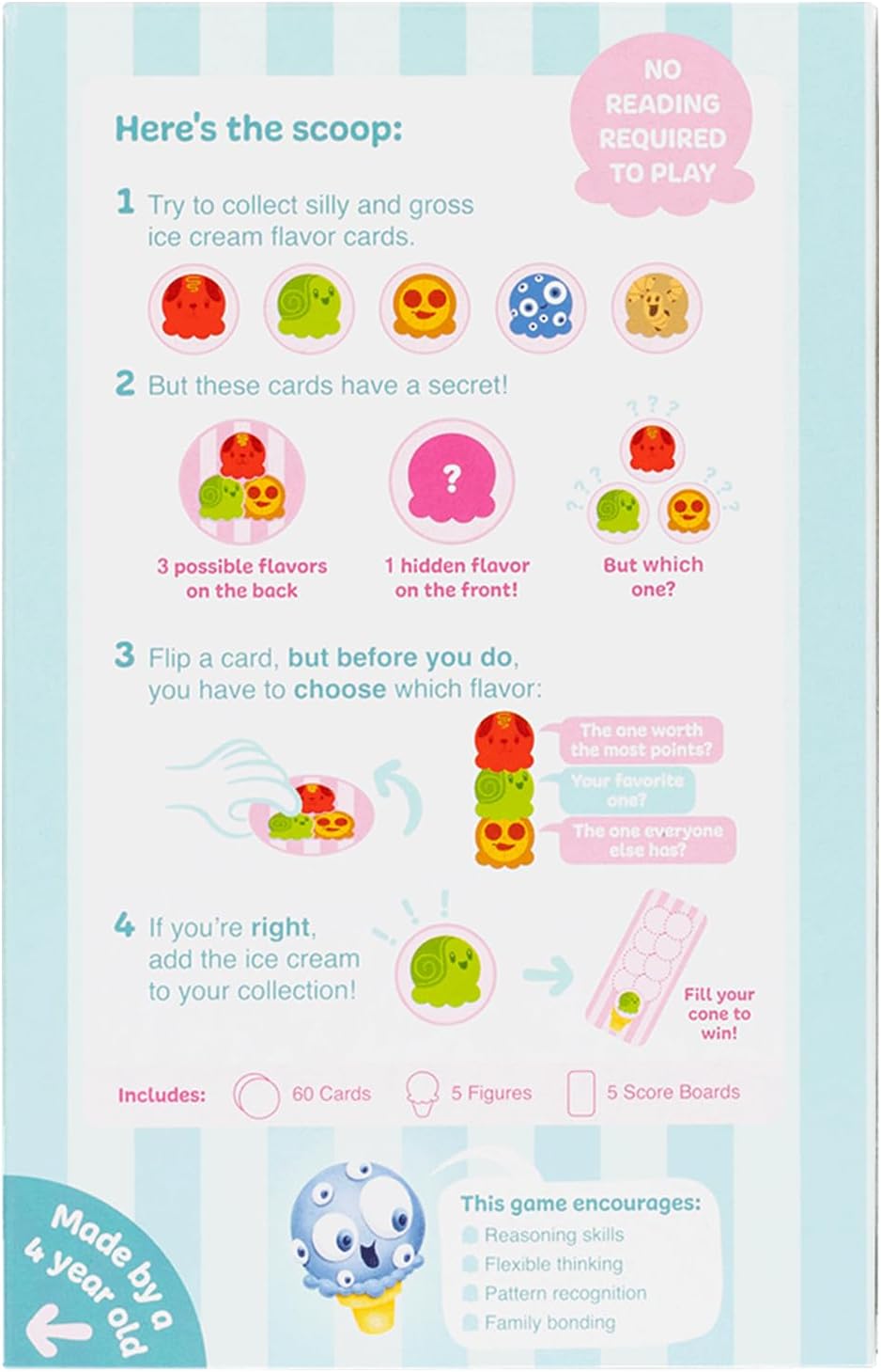 Exploding Kittens The Best Worst Ice Cream 2-5 Players - Ages 4+ - 10 Minutes to Play - Ice Cream Matching Picture Game - Kid Friendly & Engaging Card Game for Family Night Fun - Image 4