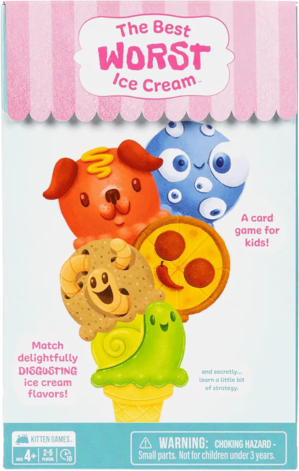 Exploding Kittens The Best Worst Ice Cream 2-5 Players - Ages 4+ - 10 Minutes to Play - Ice Cream Matching Picture Game - Kid Friendly & Engaging Card Game for Family Night Fun