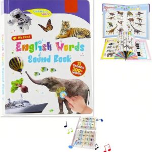 My First English Sound Toy – 470+ Words, 21 Themes, Fun Word Game, My First English Learning Toy, Fun Language Game for Early Childhood Education, Ideal School Readiness Gift for Toddlers (B)